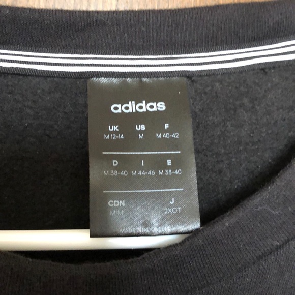 Cropped Black Adidas Crewneck Sweatshirt - Picture 2 of 2
